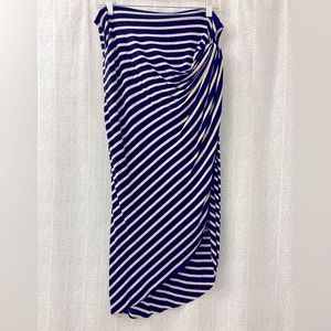 Bailey 44 summer wrap skirt. Soft, stretchy blue and white striped skirt